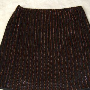 Dana Buchman Bronze and black silk sequenced size 12 petite Skirt